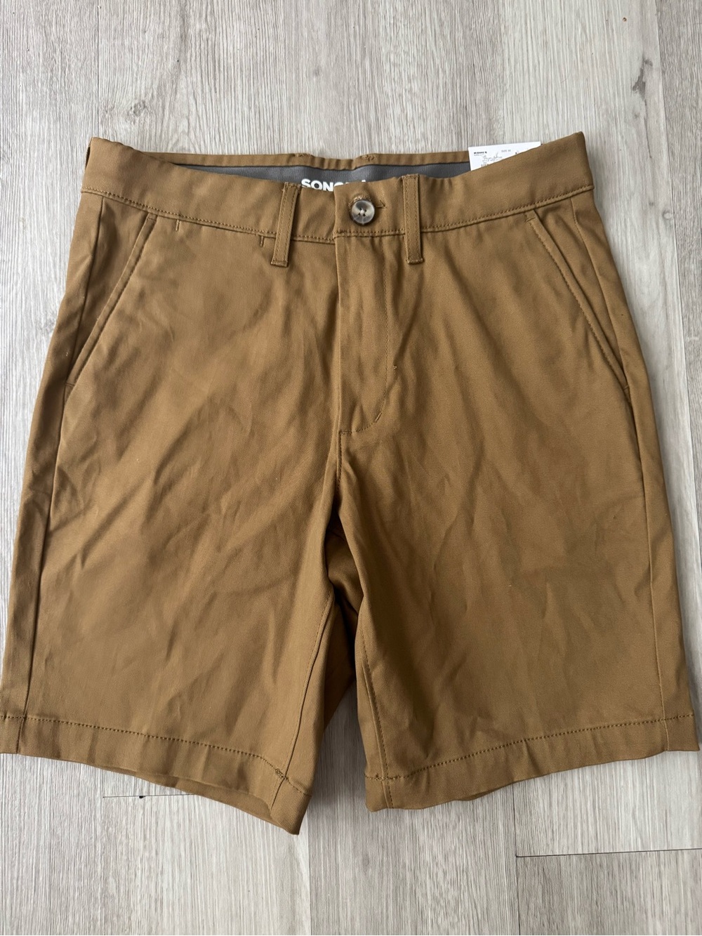 Sonoma Men’s Brown Dark Khaki Flat Front Chino Shorts Size 30 NWT